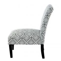 Kayoom Chaises capitonnées Indira III - Tissu / Hêtre massif - Noir / Blanc -Luxe Intérieur Magasin 1000214214 200529 06060800269 DETAILS P000000001000214214