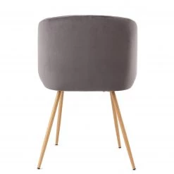 Kayoom Chaises capitonnées Celina (lot de 2) - Velours / Métal - Imitation hêtre - Gris -Luxe Intérieur Magasin 1000214218 200529 06063500301 DETAILS P000000001000214218