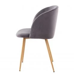 Kayoom Chaises capitonnées Celina (lot de 2) - Velours / Métal - Imitation hêtre - Gris -Luxe Intérieur Magasin 1000214218 200529 06063600302 DETAILS P000000001000214218