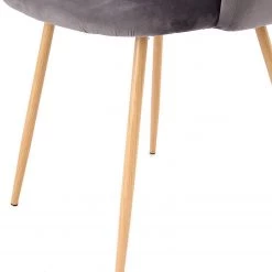 Kayoom Chaises capitonnées Celina (lot de 2) - Velours / Métal - Imitation hêtre - Gris -Luxe Intérieur Magasin 1000214218 200529 06063700304 DETAILS P000000001000214218
