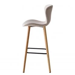 Mørteens Chaises de bar Livaras (lot de 2) - Hévéa massif - Hévéa - Tissu Radis: Crème -Luxe Intérieur Magasin 1000215110 210115 12245700003 DETAILS P000000001000215110