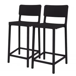 Blanke Design Chaises de bar Lisboa II (lot de 2) - Noir