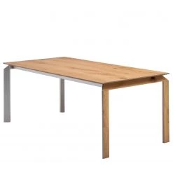 GWINNER Table Millsboro I - Poutres en chêne miel - Largeur : 160 cm - Extensible