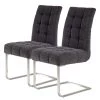 Ars manufacti Chaises cantilever Stawley I (lot de 2) - Tissage à plat / Acier inoxydable - Gris foncé / Acier inoxydable