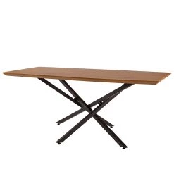 Red Living Table Levil - Métal - Imitation chêne / Noir mat