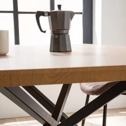 Red Living Table Levil - Métal - Imitation chêne / Noir mat -Luxe Intérieur Magasin 1000218554 210302 14084500006 DETAILS P000000001000218554