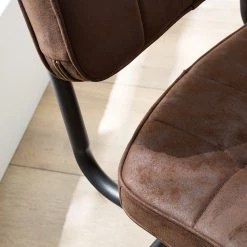 Ars manufacti Chaises cantilever Dalcross (lot de 2) - Microfibre / Métal - Marron -Luxe Intérieur Magasin 1000219292 210223 14200900008 DETAILS P000000001000219292