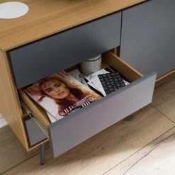 Studio Copenhagen Buffet Danica - Placage en bois véritable - Gris foncé mat / Frêne -Luxe Intérieur Magasin 1000220479 201113 13035300054 DETAILS P000000001000220479