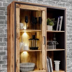 Ridgevalley Vitrine Priay I - Avec éclairage - Imitation mélèze / Graphite -Luxe Intérieur Magasin 1000220677 200819 06353500069 DETAILS P000000001000220677