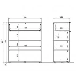 Germania Commode Oakland II - Blanc / Imitation chêne de Navarre -Luxe Intérieur Magasin 1000223280 200826 06235100032 SKETCH DETAILS P000000001000223280 sketch