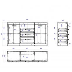 Red Living Buffet Buzan - Imitation bois recyclé / Anthracite -Luxe Intérieur Magasin 1000223919 210202 14163000006 SKETCH DETAILS P000000001000223919 sketch