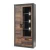 Red Living Vitrine Buzan II - Imitation bois recyclé / Anthracite
