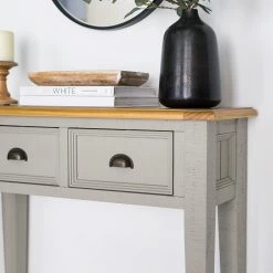 Maison Belfort Console Lavalle - Partiellement en pin massif - Pin / Gris clair -Luxe Intérieur Magasin 1000224193 210818 13565700003 DETAILS P000000001000224193