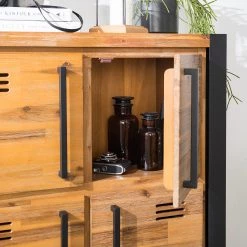 Ars manufacti Buffet haut Urban Industry I - Partiellement en acacia massif / Métal - Acacia / Noir -Luxe Intérieur Magasin 1000224212 220729 047 DETAILS P000000001000224212