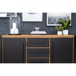Ars manufacti Buffet Urban Industry IV - Partiellement en acacia massif / Métal - Acacia / Noir -Luxe Intérieur Magasin 1000224216 220114 134352000041 DETAILS P000000001000224216