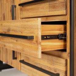 Ars manufacti Buffet Urban Industry II - Partiellement en acacia massif / Métal - Acacia / Noir -Luxe Intérieur Magasin 1000224223 210908 15542100043 DETAILS P000000001000224223