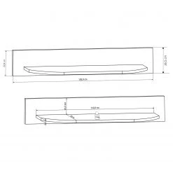 Fredriks Tablette murale Karlsburg - Blanc brillant / Imitation bois recyclé -Luxe Intérieur Magasin 1000224468 200902 06402200028 SKETCH DETAILS P000000001000224468 sketch