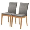 Schösswender Chaises capitonnées Roberto II(lot de 2) - Microfibre / Duramen de hêtre massif - Gris / Duramen de hêtre