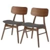 Norrwood Chaises Varkaus II (lot de 2) - Tissu /Placage noyer et hévéa massif - Gris / Noyer