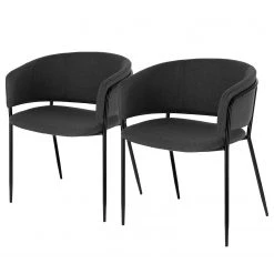 Jack & Alice Chaises à accoudoirs Vilhena IV (2 él.) - Gris foncé