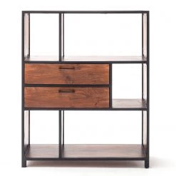 Ars manufacti Étagère Moboki - Manguier massif / Métal - Manguier foncé / Noir -Luxe Intérieur Magasin 1000226166 210226 06581300003 DETAILS P000000001000226166