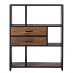 Ars manufacti Étagère Moboki - Manguier massif / Métal - Manguier foncé / Noir -Luxe Intérieur Magasin 1000226166 210430 12501300002 DETAILS P000000001000226166