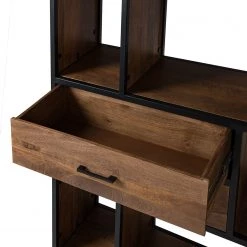 Ars manufacti Étagère Moboki - Manguier massif / Métal - Manguier foncé / Noir -Luxe Intérieur Magasin 1000226166 210430 12502000007 DETAILS P000000001000226166