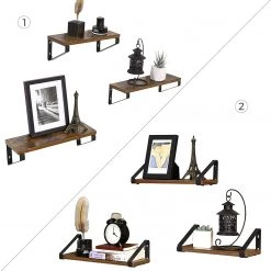 Red Living Tablettes murales Crossville (lot de 3) - Marron / Noir -Luxe Intérieur Magasin 1000226206 200922 17390300130 DETAILS P000000001000226206