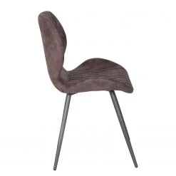 Loftscape Chaises capitonnées McLean (lot de 2) - Microfibre / Acier - Marron foncé vintage -Luxe Intérieur Magasin 1000228921 201104 15385600057 DETAILS P000000001000228921