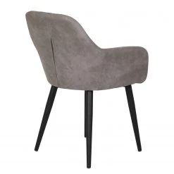 Loftscape Chaises à accoudoirs Trappe (lot de 2) - Microfibre / Acier - Gris fumé -Luxe Intérieur Magasin 1000228924 201104 15385600083 DETAILS P000000001000228924