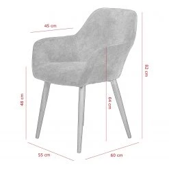 Loftscape Chaises à accoudoirs Trappe (lot de 2) - Microfibre / Acier - Gris fumé -Luxe Intérieur Magasin 1000228924 201104 15385600088 SKETCH DETAILS P000000001000228924 sketch