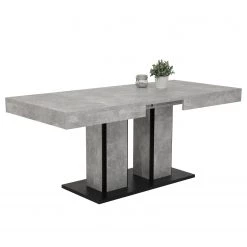 Loftscape Table Drace (extensible) - Imitation béton / Anthracite -Luxe Intérieur Magasin 1000228952 201104 15385700234 DETAILS P000000001000228952