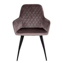 Loftscape Chaise à accoudoirs Pierry II (lot de 2) - Velours / Acier - Taupe -Luxe Intérieur Magasin 1000231020 201125 16492500107 DETAILS P000000001000231020