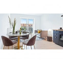 Red Living Table Monieux - Imitation marbre blanc / Laiton - Diamètre : 110 cm -Luxe Intérieur Magasin 1000231054 201125 16493500338 MOOD DETAILS P000000001000231054 mood