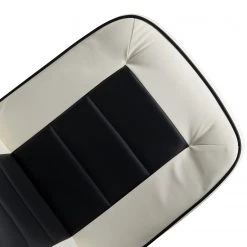 Loftscape Chaises de bar Yoncalla (lot de 2) - Imitation cuir / Métal - Noir et blanc - Chrome -Luxe Intérieur Magasin 1000231303 220411 038 DETAILS P000000001000231303