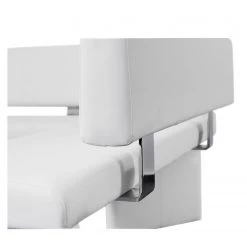 Loftscape Banc d’angle Talcott - Imitation cuir - Chrome - Blanc - Largeur : 194 cm - Angle à gauche (vu de face) -Luxe Intérieur Magasin 1000232825 201204 14064400168 DETAILS P000000001000232825