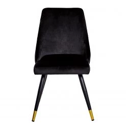 Jack & Alice Chaises capitonnées Loix (lot de 2) - Velours / Acier - Noir -Luxe Intérieur Magasin 1000234601 210115 12513500041 DETAILS P000000001000234601
