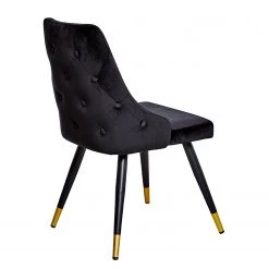 Jack & Alice Chaises capitonnées Loix (lot de 2) - Velours / Acier - Noir -Luxe Intérieur Magasin 1000234601 210115 12513500042 DETAILS P000000001000234601