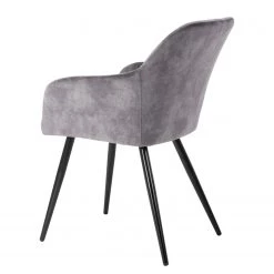 Jack & Alice Chaise à accoudoirs Vieville - Velours / Acier - Gris foncé / Noir -Luxe Intérieur Magasin 1000235392 210818 08500400051 DETAILS P000000001000235392