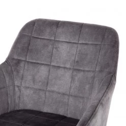 Jack & Alice Chaise à accoudoirs Vieville - Velours / Acier - Gris foncé / Noir -Luxe Intérieur Magasin 1000235392 210818 08500400054 DETAILS P000000001000235392