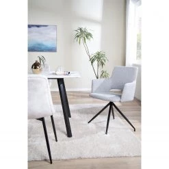 Mørteens Chaise à accoudoirs Publier - Tissu / Acier - Gris chiné / Noir -Luxe Intérieur Magasin 1000235393 220524 020 MOOD DETAILS P000000001000235393 mood