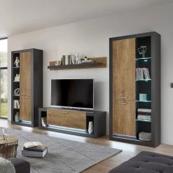 Red Living Tablette murale Talence - Imitation châtaigner / Gris - Largeur : 150 cm -Luxe Intérieur Magasin 1000236839 201218 06031000006 MOOD DETAILS P000000001000236839 mood