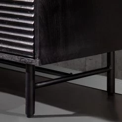 Red Living Buffet haut Soyons - Acacia massif / Métal - Noir / Doré -Luxe Intérieur Magasin 1000239491 210608 06102500007 DETAILS P000000001000239491