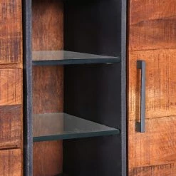 Red Living Buffet Thiery I - Manguier massif / Métal - Manguier marron / Anthracite -Luxe Intérieur Magasin 1000239508 210108 13381100084 DETAILS P000000001000239508