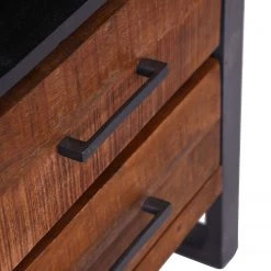 Red Living Étagère Thiery - Manguier massif / Métal - Manguier marron / Anthracite -Luxe Intérieur Magasin 1000239517 210108 13392800124 DETAILS P000000001000239517