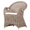 Naturoo Fauteuil Lozon - Rotin / Tissu - Gris Kubu / Crème