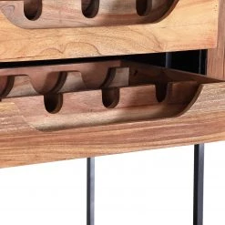 Red Living Armoire à vin Viessoix - Teck massif et acacia massif / Fer - Teck / Anthracite -Luxe Intérieur Magasin 1000240176 210115 08042700031 DETAILS P000000001000240176