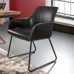 Red Living Chaise à accoudoirs Urbes - Imitation cuir / Fer - Noir / Noir -Luxe Intérieur Magasin 1000240179 210115 08045600046 MOOD DETAILS P000000001000240179 mood