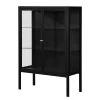 Loftscape Buffet haut Aregno - Verre / Métal - Noir - Largeur : 100 cm