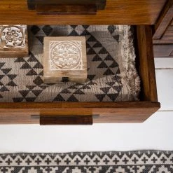 Wolf-Möbel Buffet Bazac - Avec éclairage - Acacia massif - Acacia / Gris foncé -Luxe Intérieur Magasin 1000243213 220311 060 DETAILS P000000001000243213